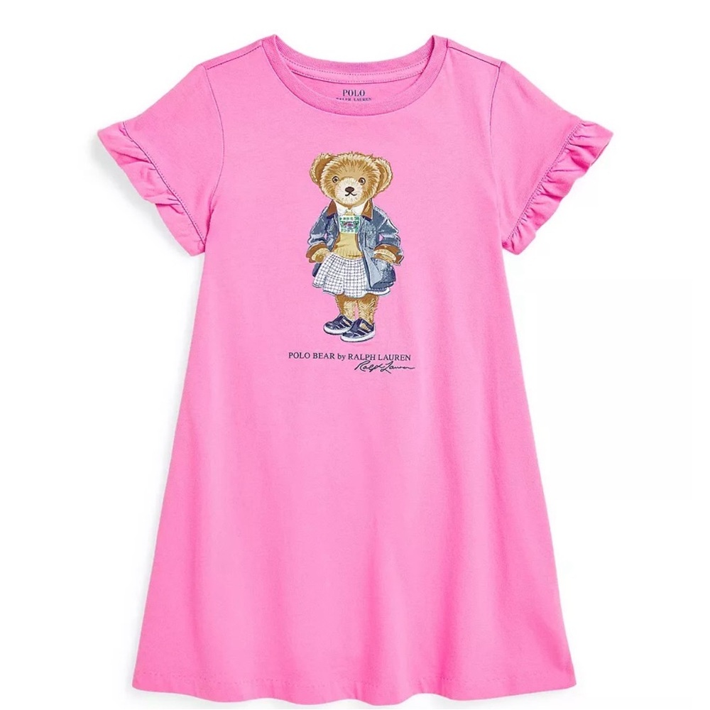 Ralph Lauren Pink Polo Bear with Ruffle Sleeves